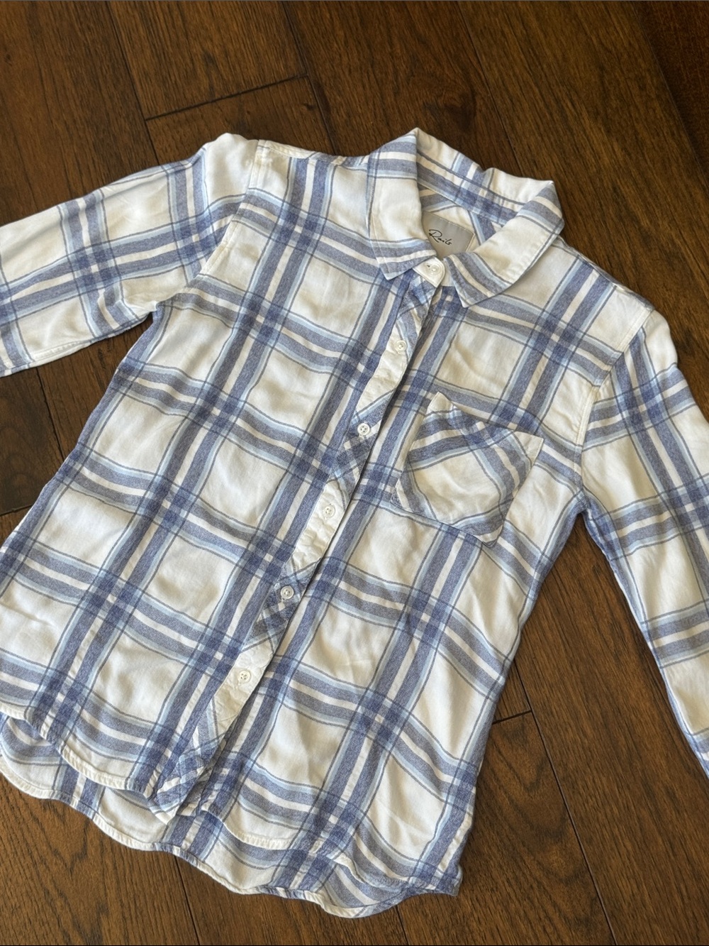 Rails Women’s White and Light Blue Plaid Button-Down Shirt